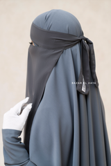 Grey Single Layer Niqab - Super Breathable & Comfy