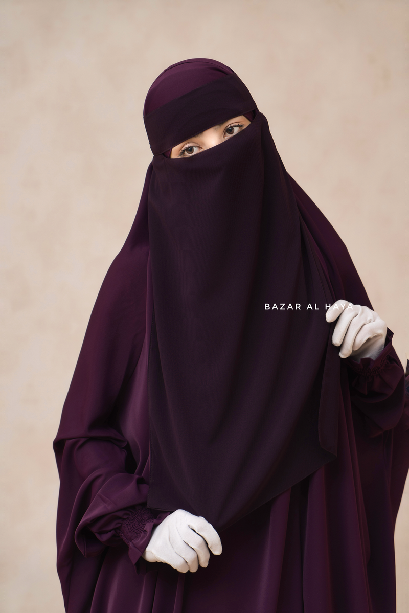 Purple Single Layer Niqab - Extremely Breathable - Large