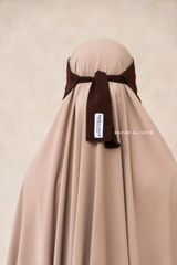 Brown Flap Single Niqab - Super Breathable Veil - Large