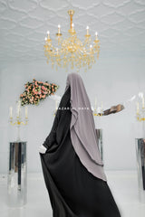 Flap Grey Two Layer Niqab - Wide - Super Breathable Veil