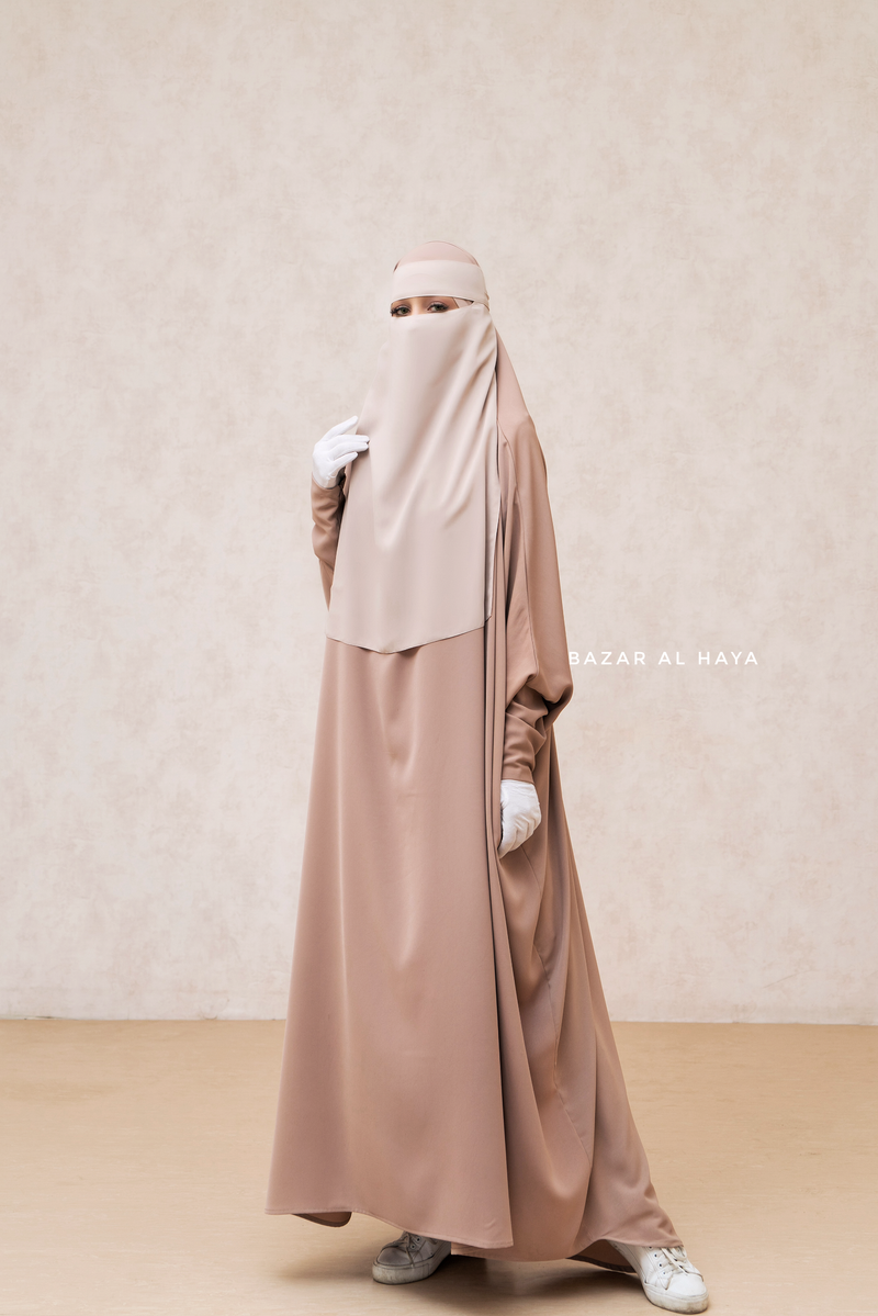 Single Creme Beige Layer Niqab - Super Breathable & Comfy