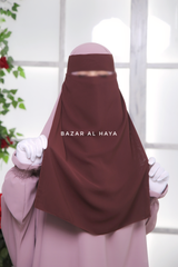 Brown Single Layer Niqab - Super Breathable - Medium & Large