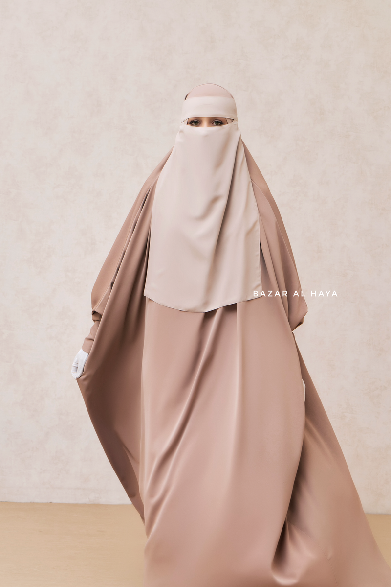 Single Creme Beige Layer Niqab - Super Breathable & Comfy