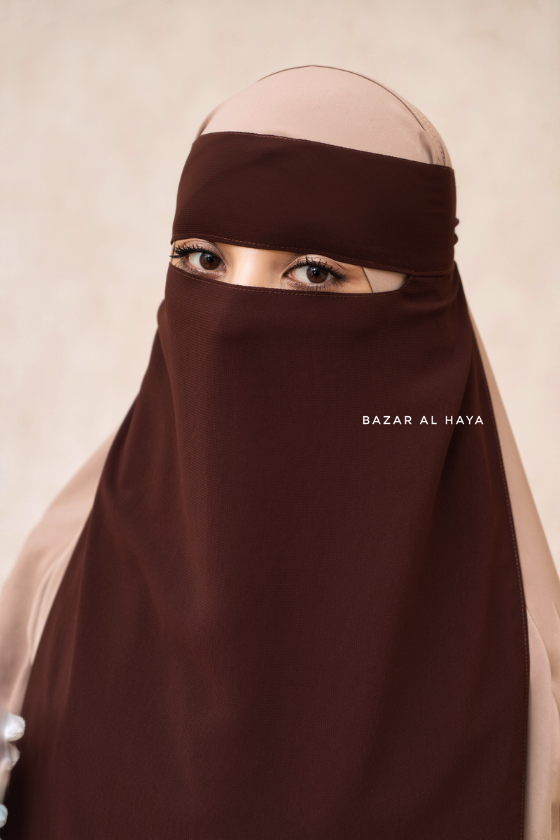 Single Layer Niqab In Brown - Better Breathe