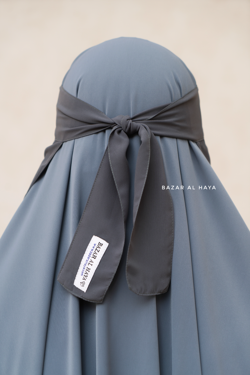 Grey Single Layer Niqab - Super Breathable & Comfy