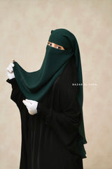 Emerald Two Layer Niqab - Premium Wool Chiffon - Medium