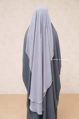 Silver Two Layer Niqab - Long & Wide - Super Breathable Veil