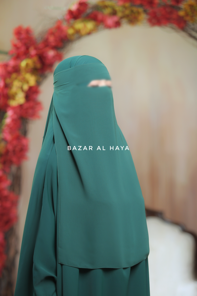 Emerald Green Single Layer Niqab - Super Breathable & Comfy