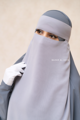 Silver Single Layer Niqab - Super Breathable & Comfy