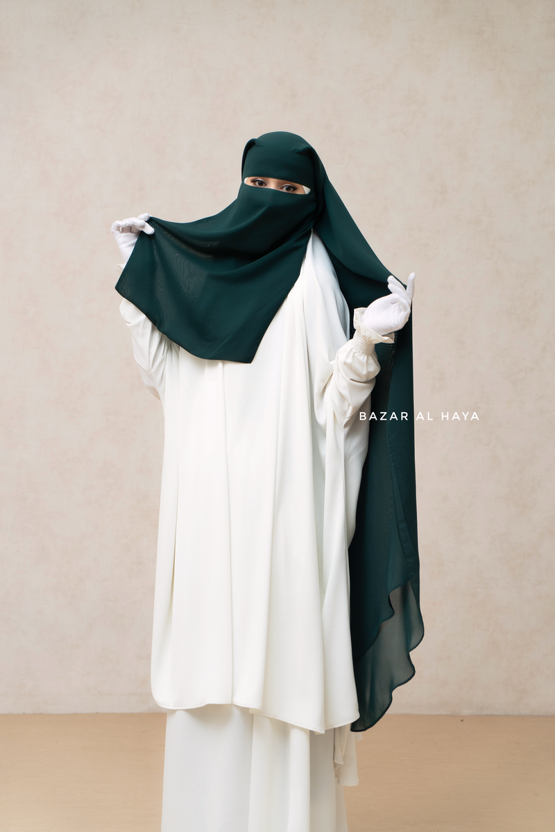 Emerald Two Layer Niqab - Long & Wide - Super Breathable Veil