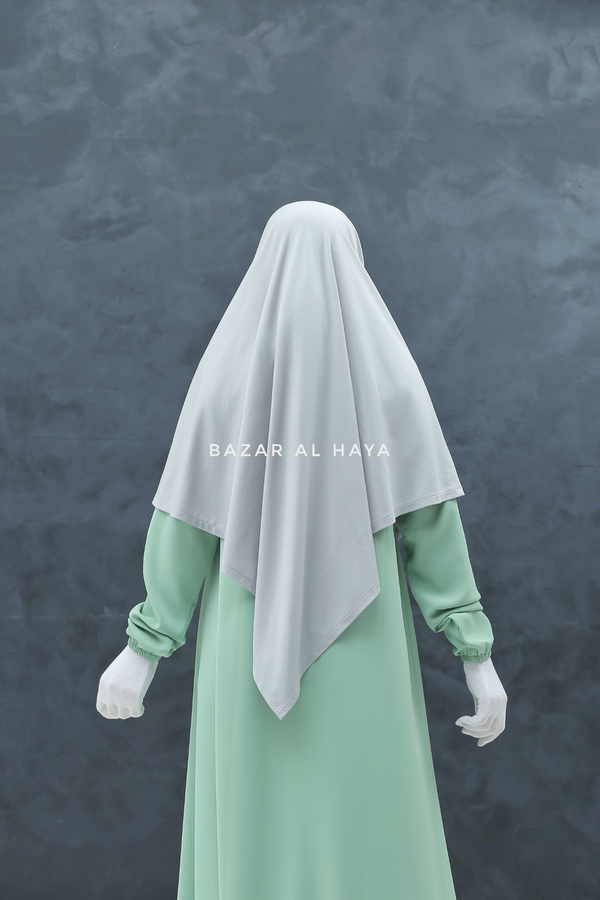 Pearl Grey Eliza Diamond Khimar - Stretch Cotton - Medium