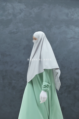 Pearl Grey Eliza Diamond Khimar - Stretch Cotton - Medium