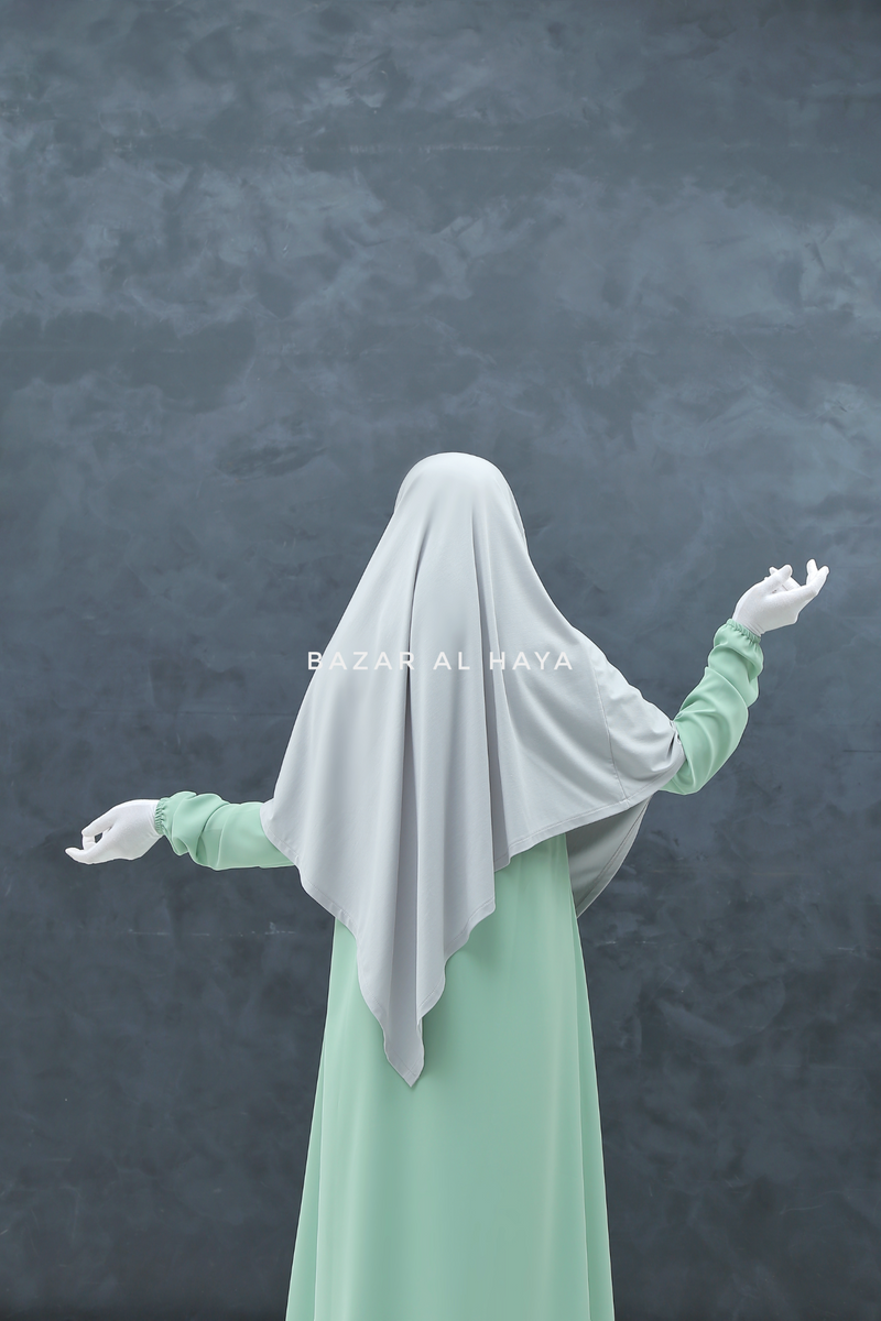 Pearl Grey Eliza Diamond Khimar - Stretch Cotton - Medium