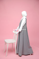 Reema Pinafore & White Sleeve Dress In Classic Style - Side Pockets