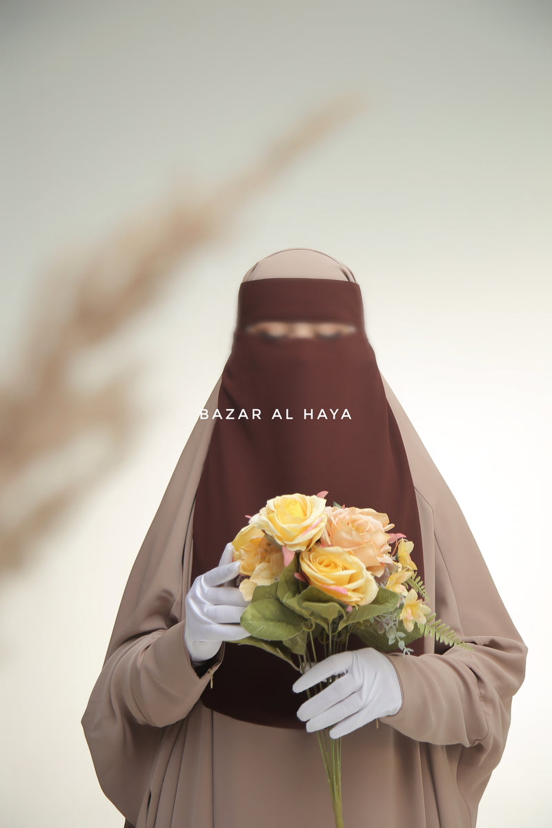 Single Layer Niqab In Brown - Better Breathe