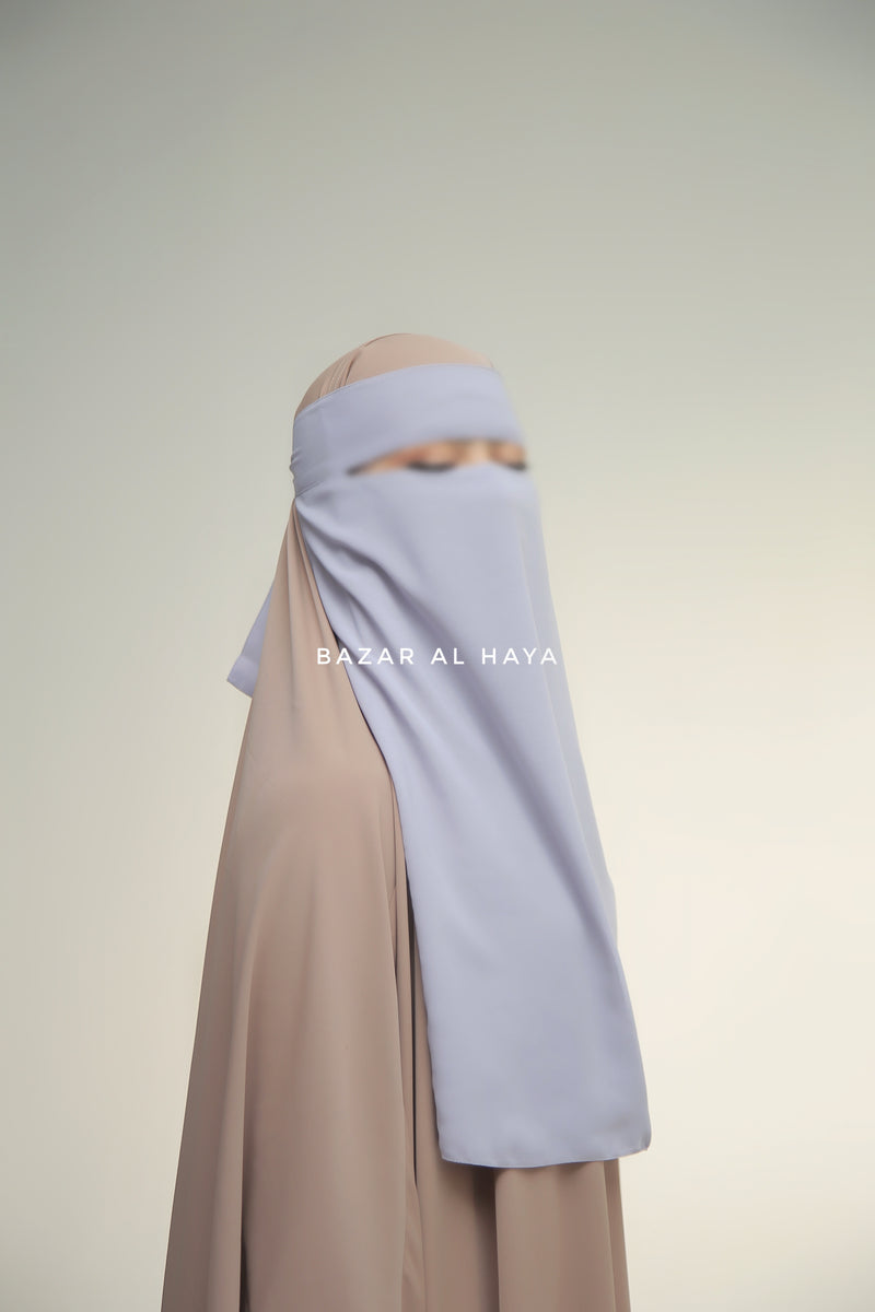 Single Layer Niqab In Silver - Super Breathable & Comfy