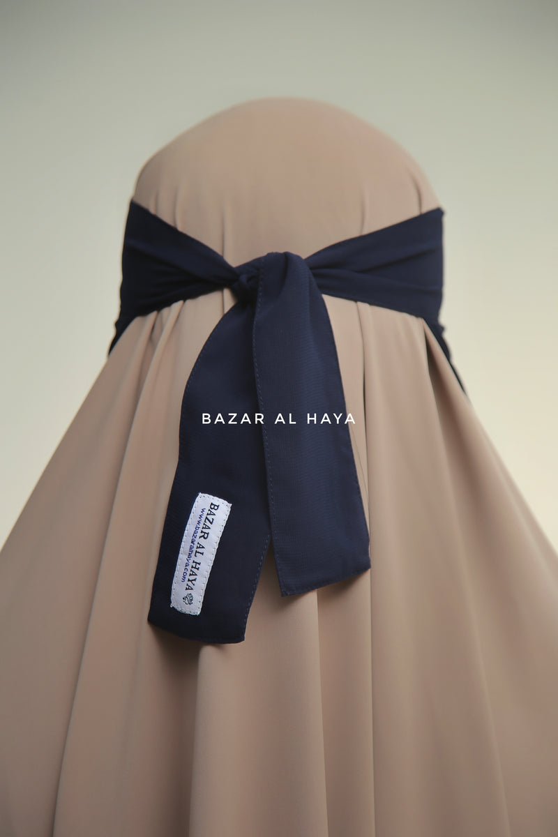 Single Layer Niqab In Dark Blue - Better Breathe